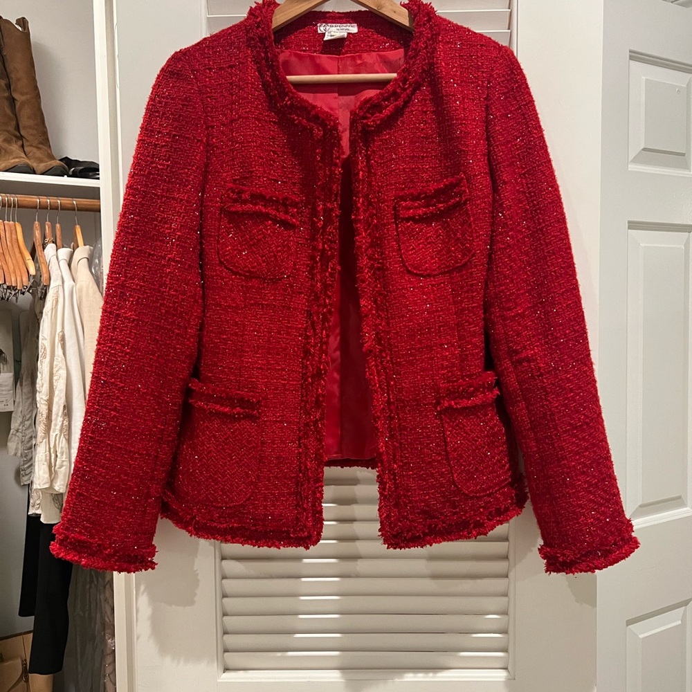 Red tweed jacket